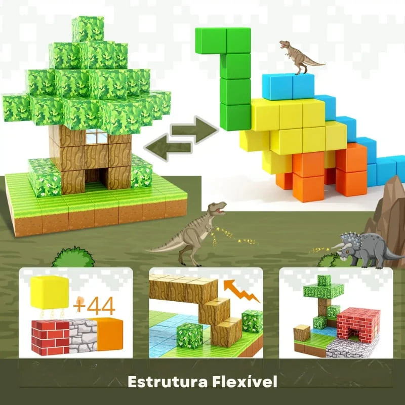 Bloco magnéticos Minecraft - ÚLTIMO DIA COM PREÇO DE BLACK FRIDAY E FRETE GRÁTIS!