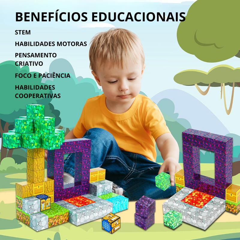 Bloco magnéticos Minecraft - ÚLTIMO DIA COM PREÇO DE BLACK FRIDAY E FRETE GRÁTIS!