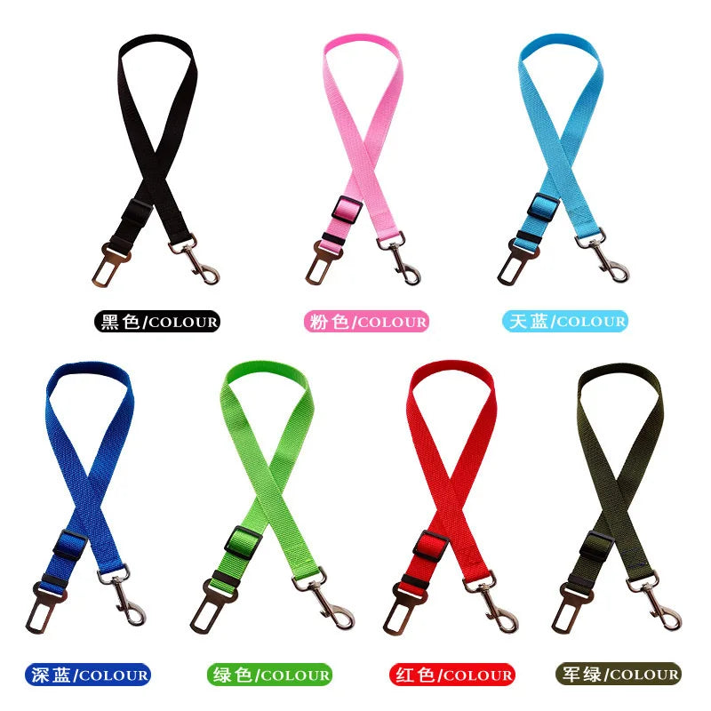 Cinto de segurança ajustável para cães e gatos.